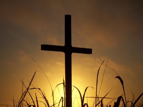 Picture of cross with sunset